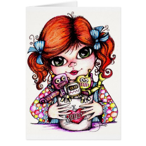 I Love Robots Greeting Card