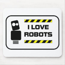 I Love Robots Mouse Mat
