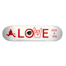 I Love Rock & Roll Custom Skateboard