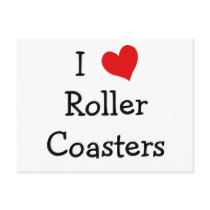 I Love Roller Coasters Postcard