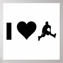 I Love Rollerblading Poster