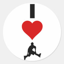 I Love Rollerblading (Vertical) Round Sticker