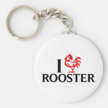 I Love Rooster Key Chain