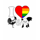 I Love Roosters and Cats - Shirt 4 bisexual Girls