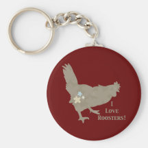 I Love Roosters Keychain