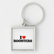 I LOVE ROOSTERS KEYCHAIN