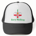 I Love Rory McIlroy Northern Ireland Flag Style hats