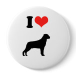 I Love Rotweiler Button