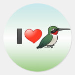 I Love Ruby-throats Round Sticker