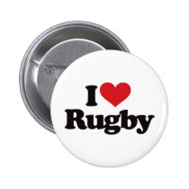 I Love Rugby buttons