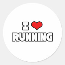 I Love Running Sticker