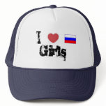 I Love Russian Girl hats