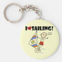 I Love Sailing T-shirts and Gifts Key Chains