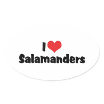 I Love Salamanders Oval Sticker
