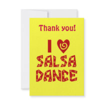 I Love Salsa Dance Party Thank You Cards Personalised Announcements