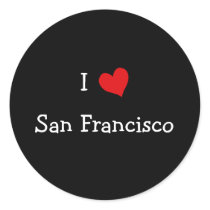 I Love San Francisco Round Stickers