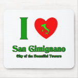 I Love San Gimignano Italy Mousepads