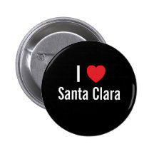 I love Santa Clara Pinback Button