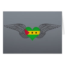 I Love Sao Tome and Principe -wings Greeting Cards