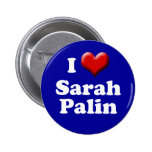 I love Sarah Palin Button (Red Heart Palin Button)