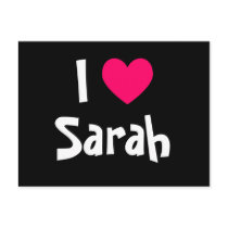 I Love Sarah postcards