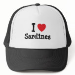 I love Sardines heart T-Shirt hats
