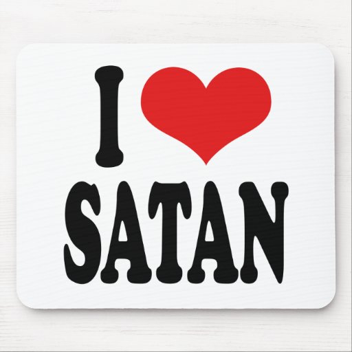I Love Satan Mousepads