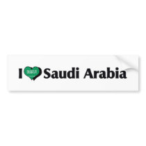 I Love Saudi Arabia Flag Bumper Stickers