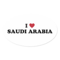 I Love Saudi Arabia Oval Stickers
