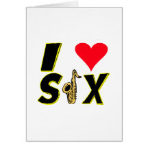 I Love Sax Card