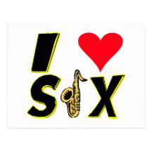 I Love Sax Post Card