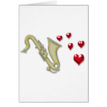 I Love Saxaphone Hearts Greeting Card