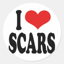 I Love Scars Round Stickers