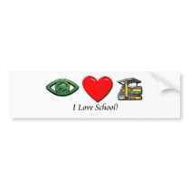 I Love School Bumper Sticker