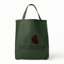 i love science / i heart science / anatomy tote bags