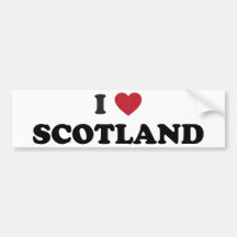 I Love Scotland Bumper Stickers