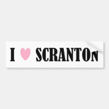 I LOVE SCRANTON BUMPER STICKER