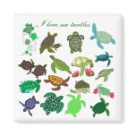 I love sea turtles magnet - Customised