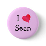 I Love Sean buttons
