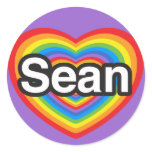 I love Sean. I love you Sean. Heart stickers
