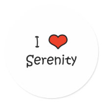 I Love Serenity Round Sticker