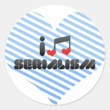 I Love Serialism Round Sticker
