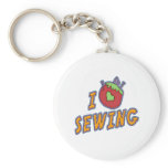 I Love Sewing Keychains