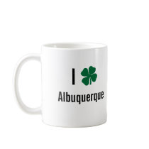I love (shamrock) Albuquerque St Patricks Day Mugs
