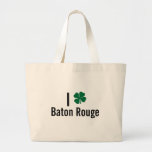 I love (shamrock) Baton Rouge St Patricks Day Tote Bags