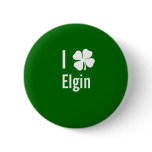 I love (shamrock) Elgin St Patricks Day buttons