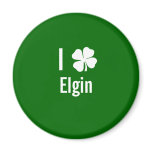 I love (shamrock) Elgin St Patricks Day magnets