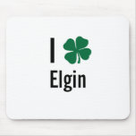 I love (shamrock) Elgin St Patricks Day mousepads