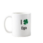 I love (shamrock) Elgin St Patricks Day mugs