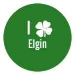 I love (shamrock) Elgin St Patricks Day stickers